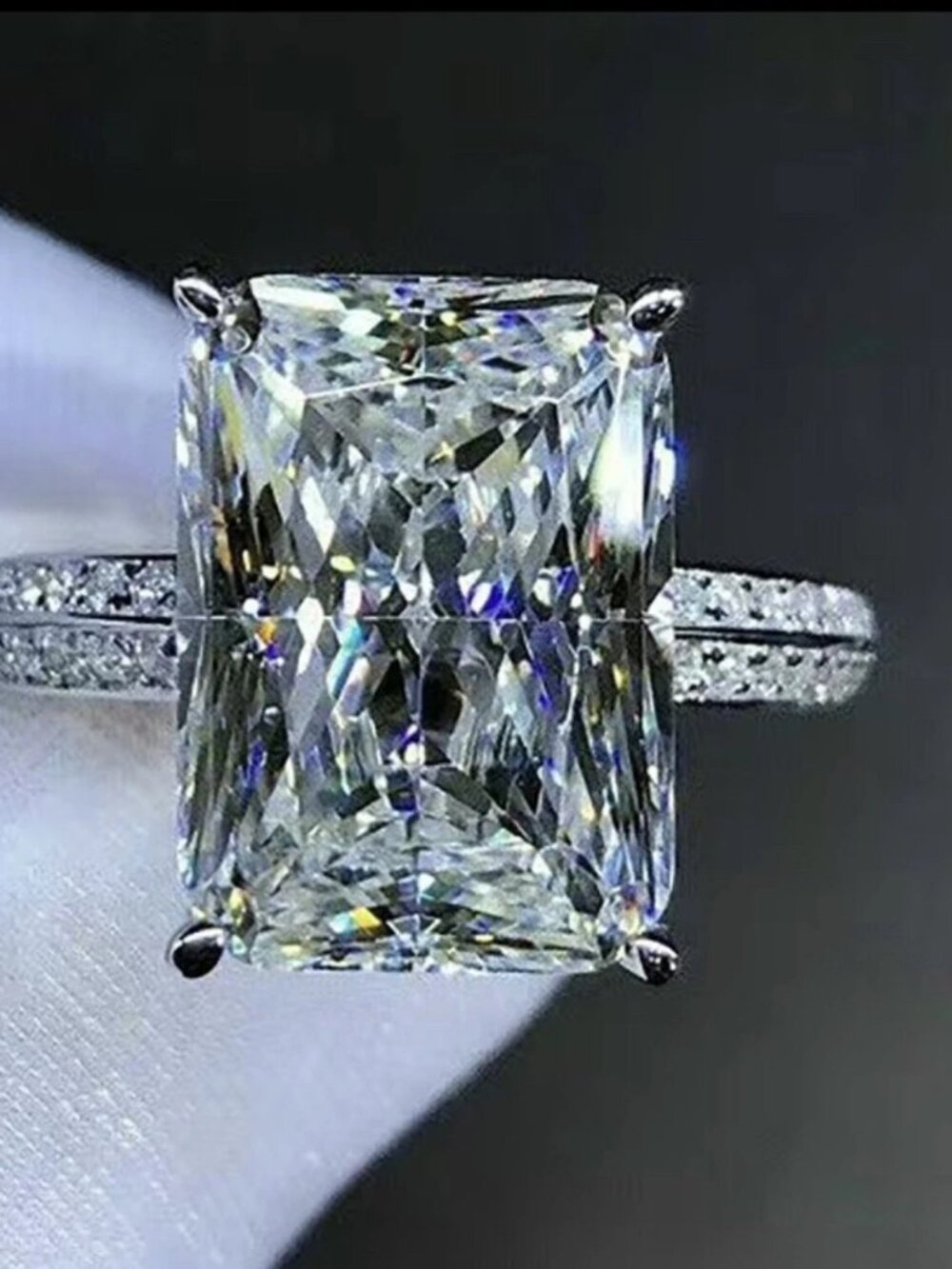 Artenis Silver-Plated Clear Cubic Zirconia Engagement Style Ring Size 8